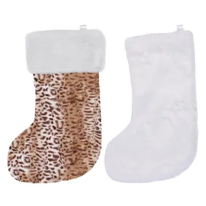 19.5"  Faux Fur   Stocking, 2 Assortments