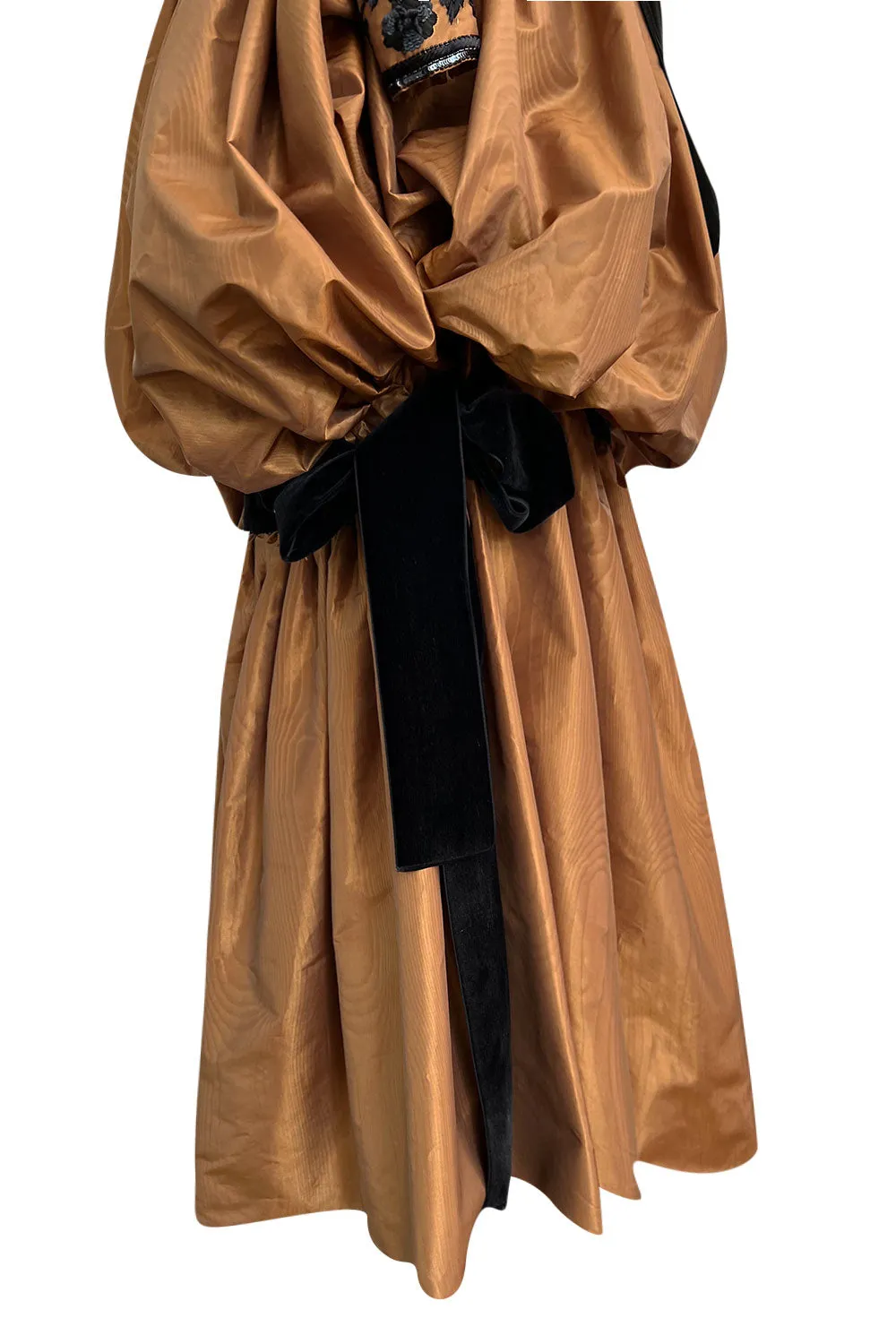 1982 Ady for Givenchy Haute Couture Gold Silk Taffeta Dress w Hand Done Sequin Detailing