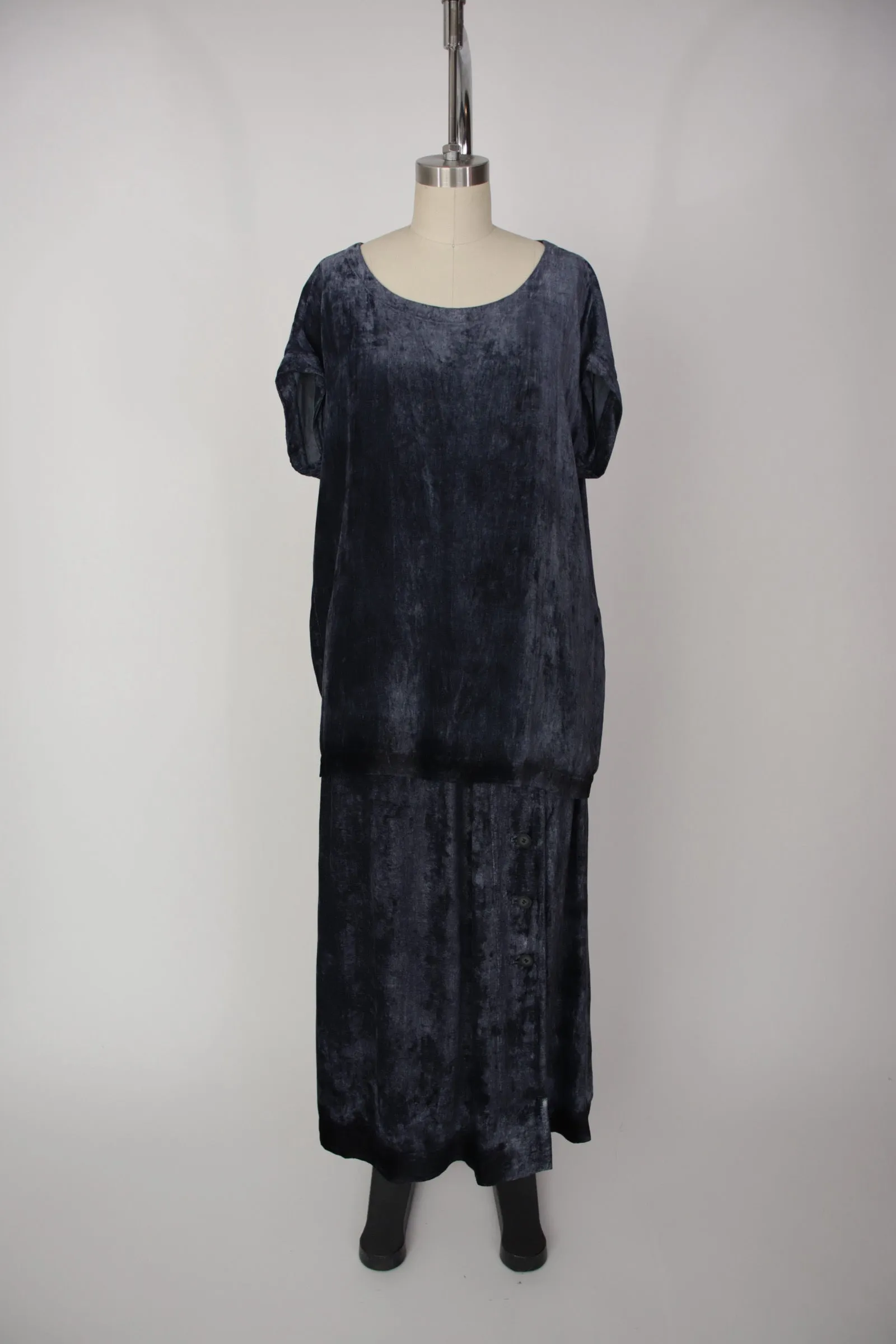 1990s Issey Miyake Velvet Skirt Set