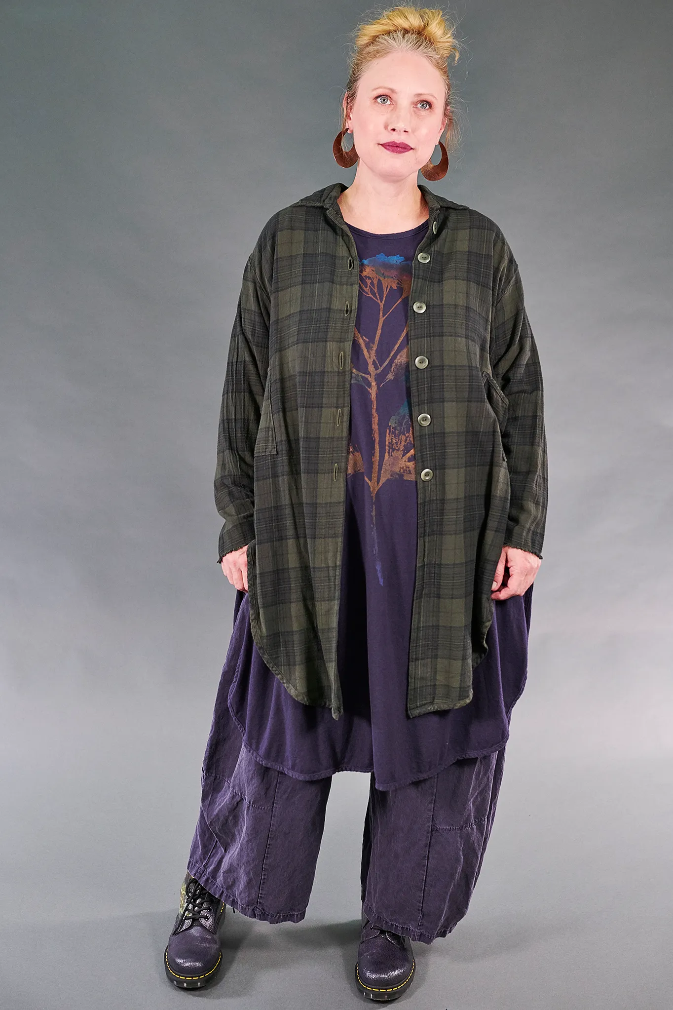 2289 Plaid Buttoned Work Shirt-Night Forest-U