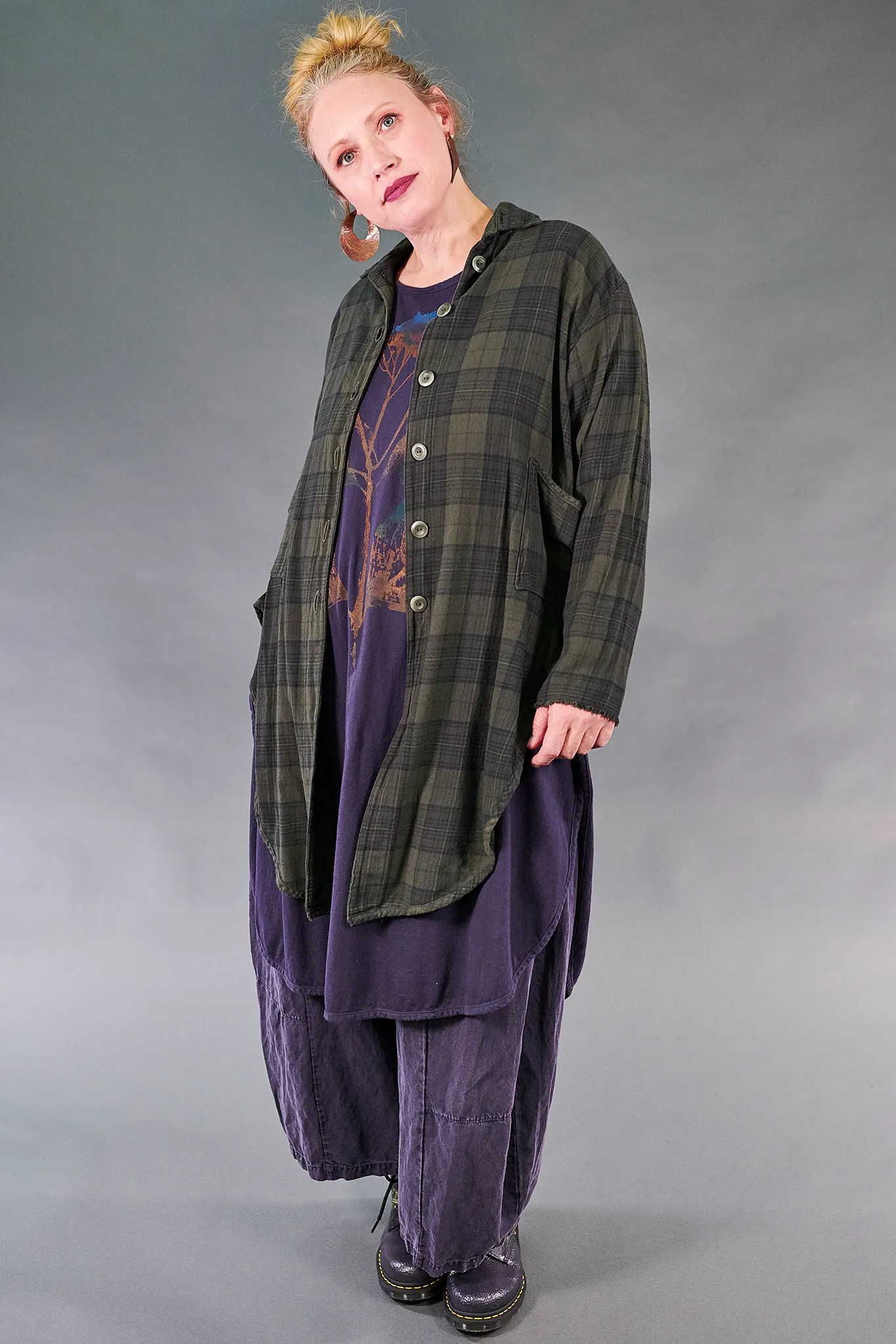 2289 Plaid Buttoned Work Shirt-Night Forest-U