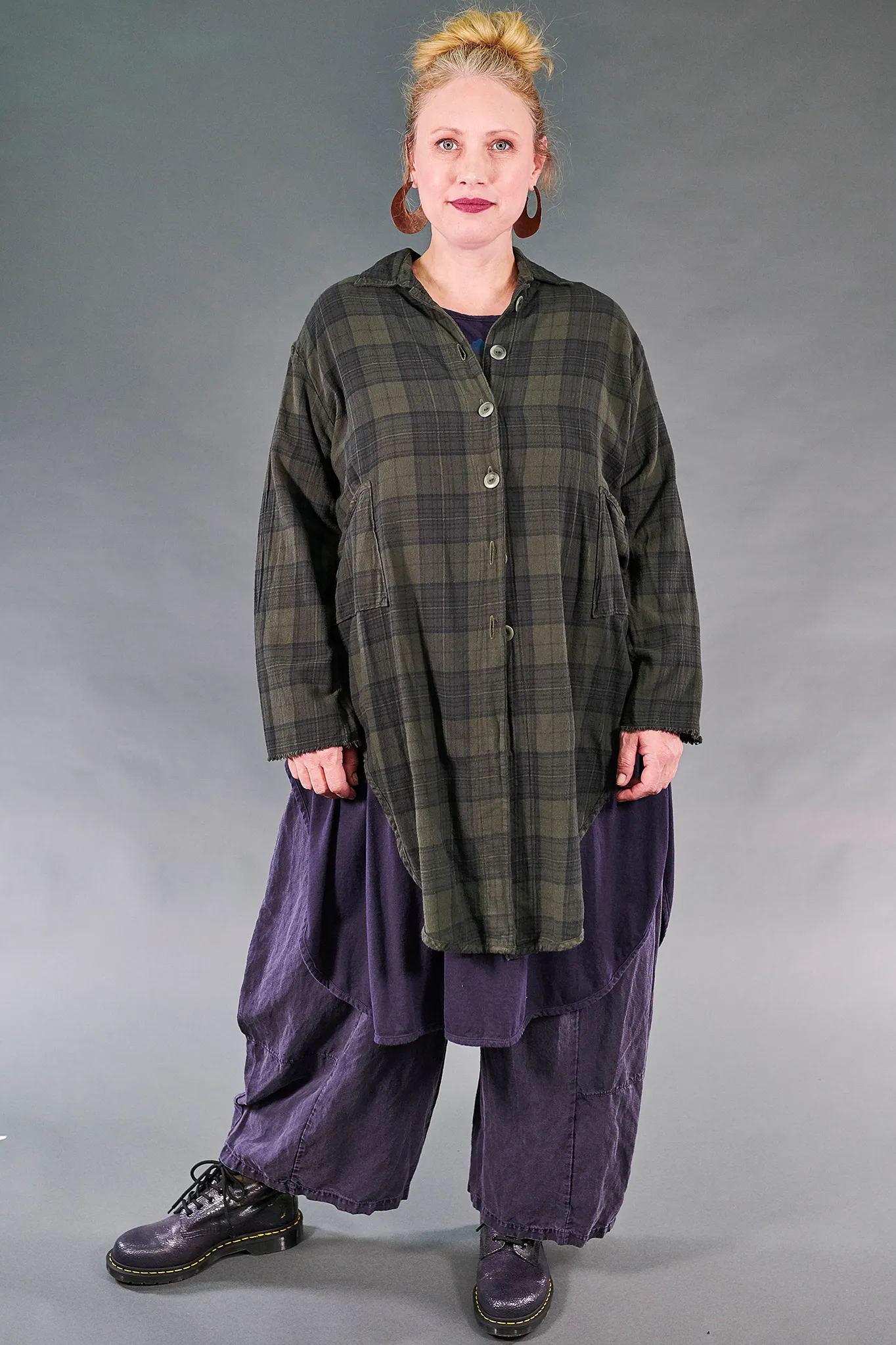 2289 Plaid Buttoned Work Shirt-Night Forest-U