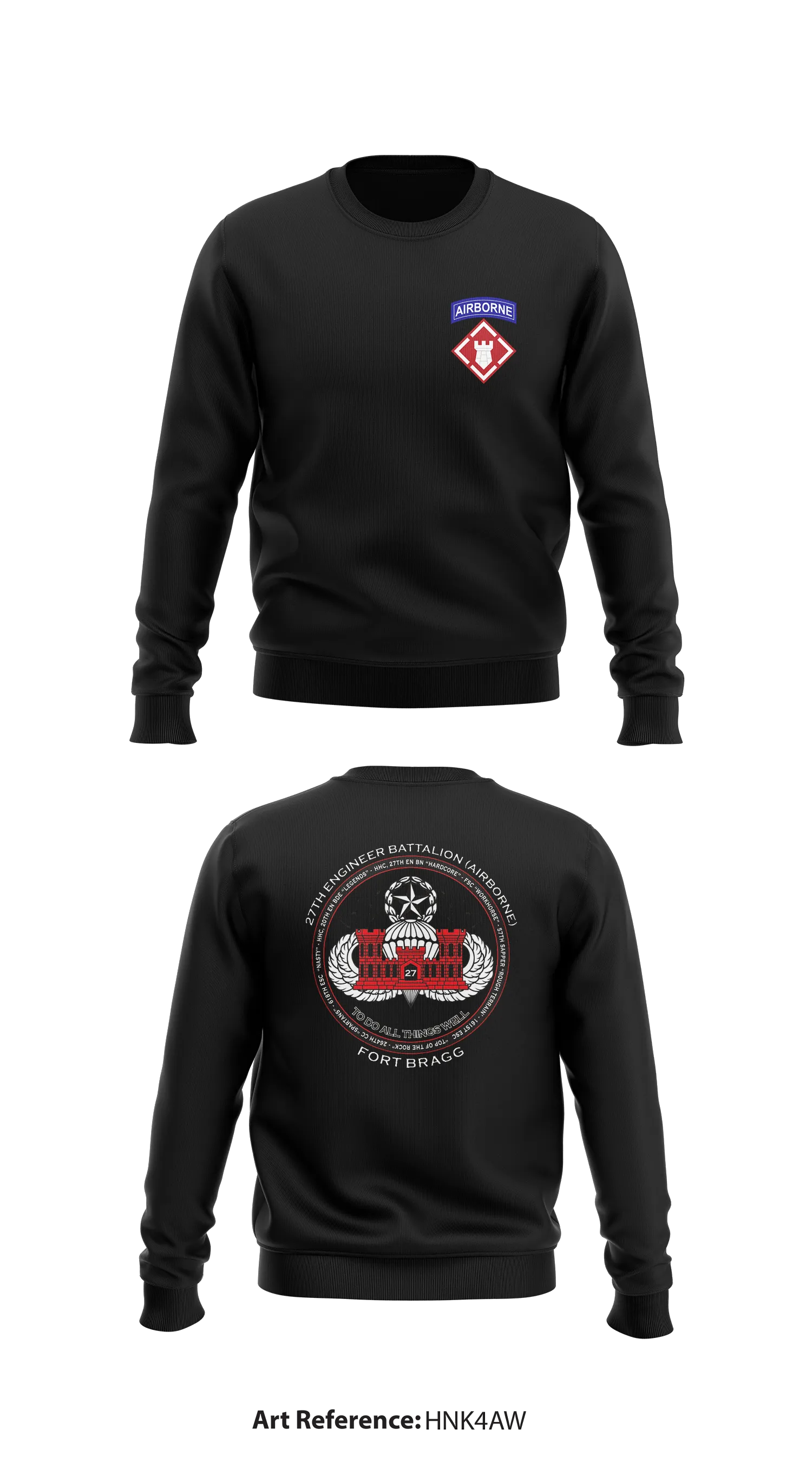27th Engineer Battalion (Airborne) Store 1 Core Men's Crewneck Performance Sweatshirt - HnK4AW