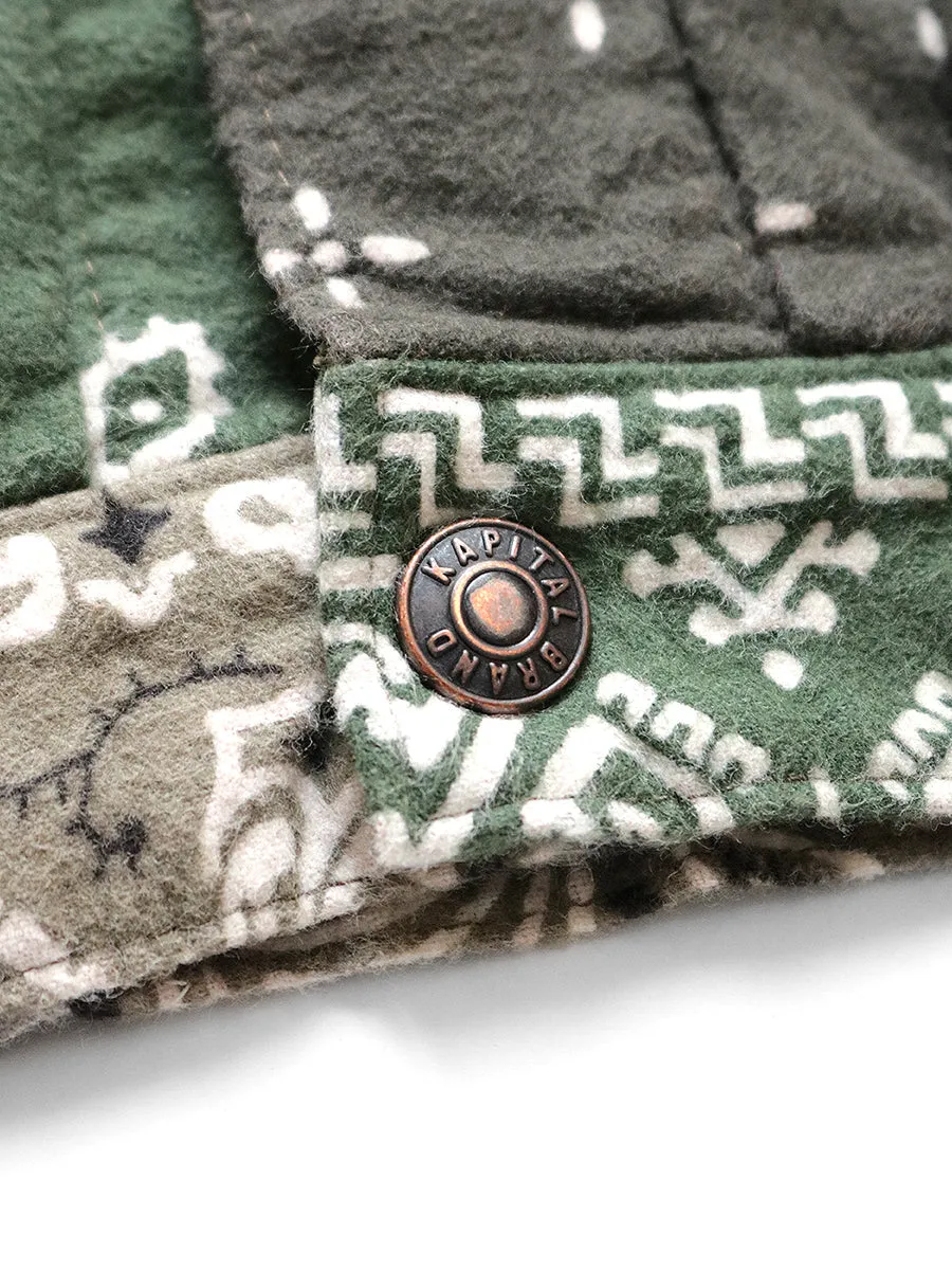[2XL] DS! Kapital Kountry Reversible Flannel Bandana Pt 1st Jacket Khaki Orange