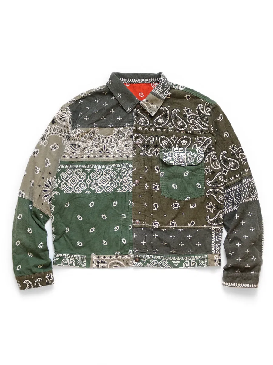 [2XL] DS! Kapital Kountry Reversible Flannel Bandana Pt 1st Jacket Khaki Orange
