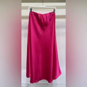 (3390-FUC) SOLID SILKY MAXI SKIRT