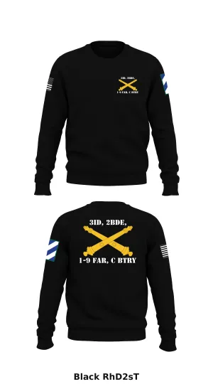 3ID, 2BDE, 1-9 FAR, C BTRY  Store 1 Core Men's Crewneck Performance Sweatshirt - RhD2sT
