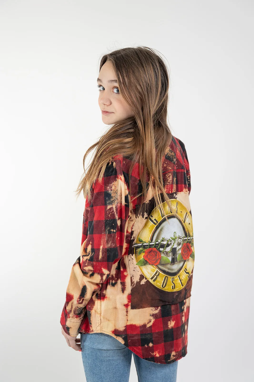 Adult Bleach Dye Band Flannel