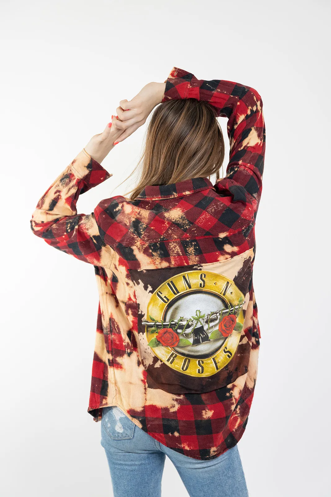Adult Bleach Dye Band Flannel