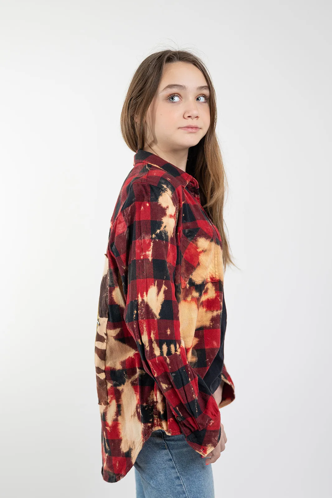 Adult Bleach Dye Band Flannel