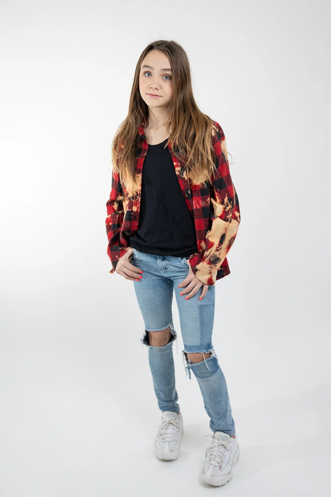 Adult Bleach Dye Band Flannel