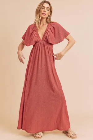 Aemi   Co Liane Flutter Sleeve Maxi Dress