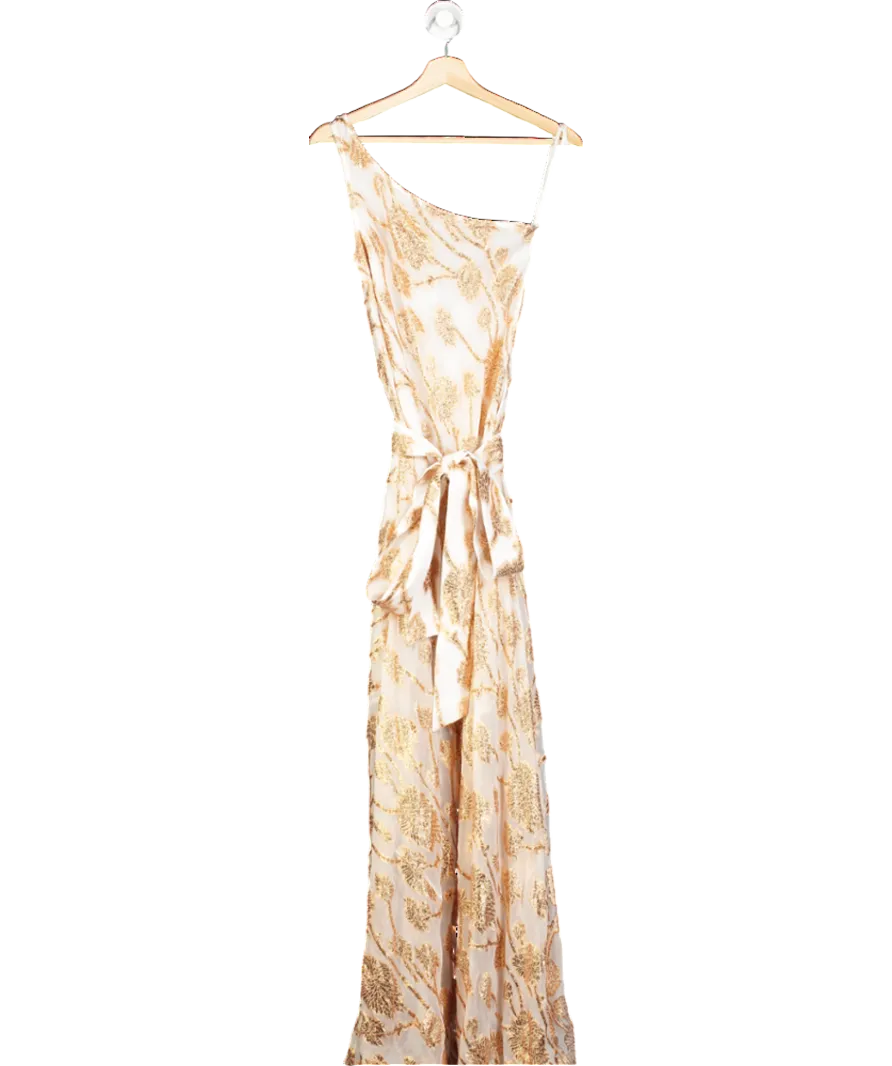 Alexandra Miro White Odetta Printed Maxi Dress UK S