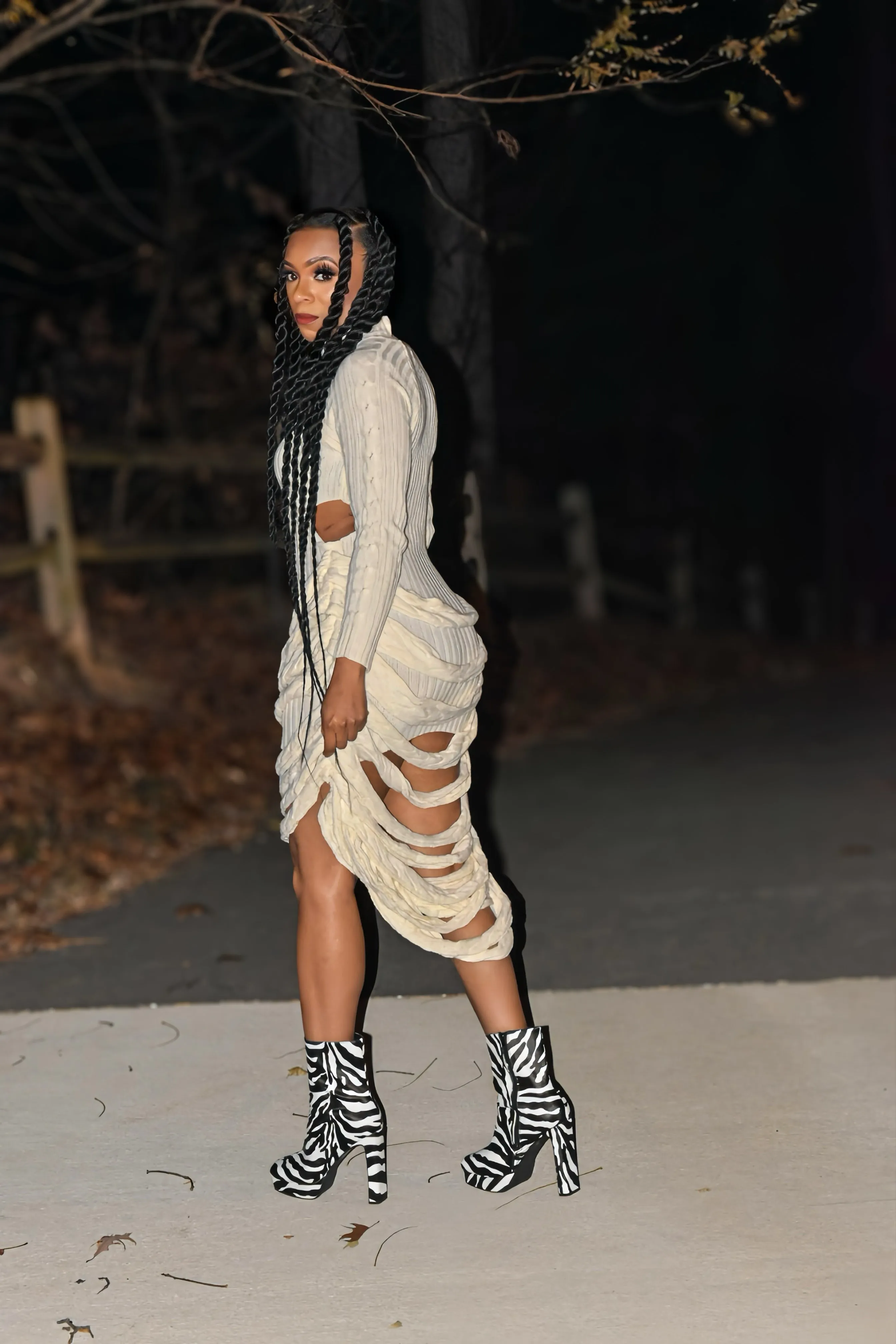 All About Me Draped Sweater Dress