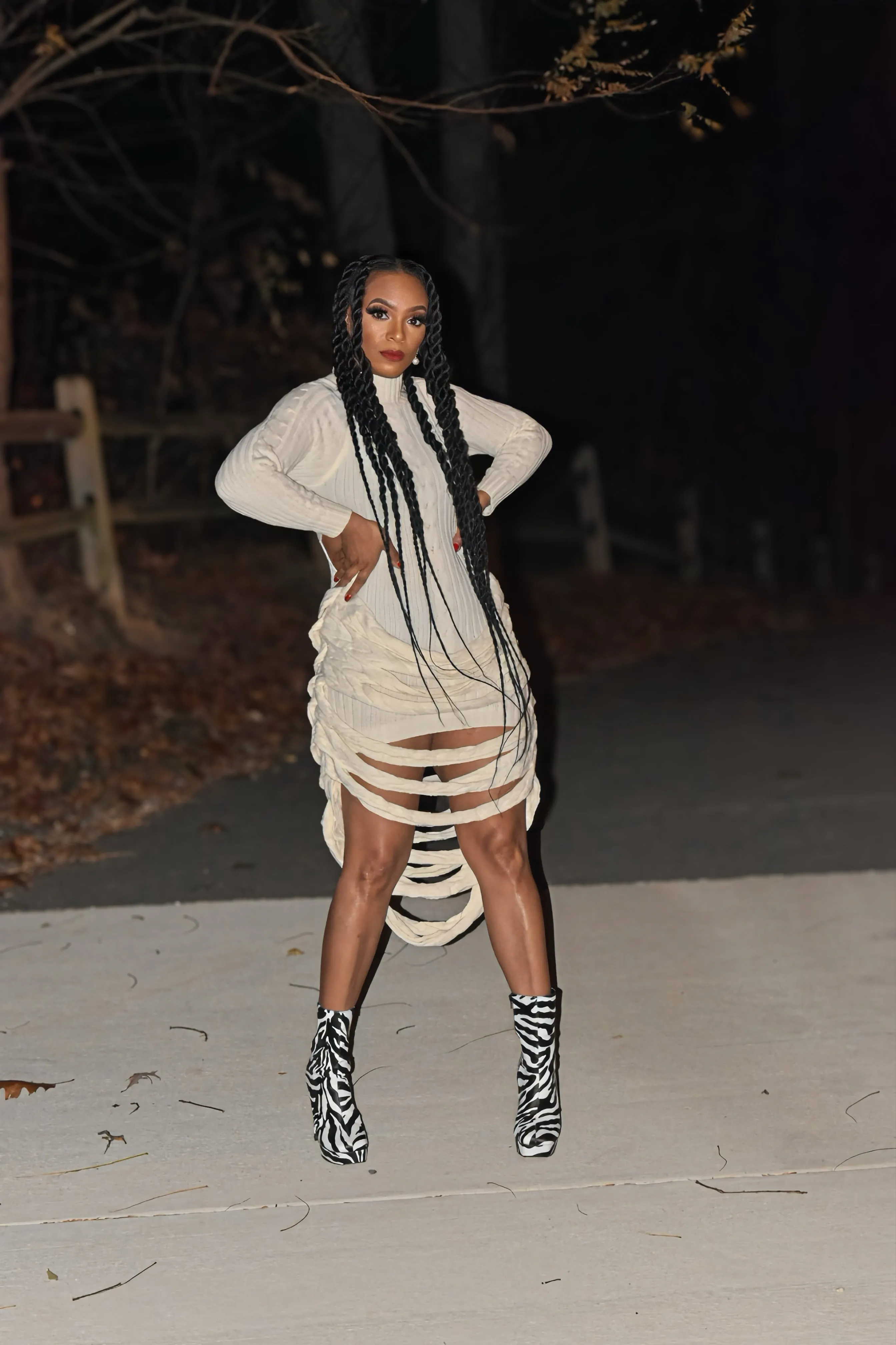 All About Me Draped Sweater Dress