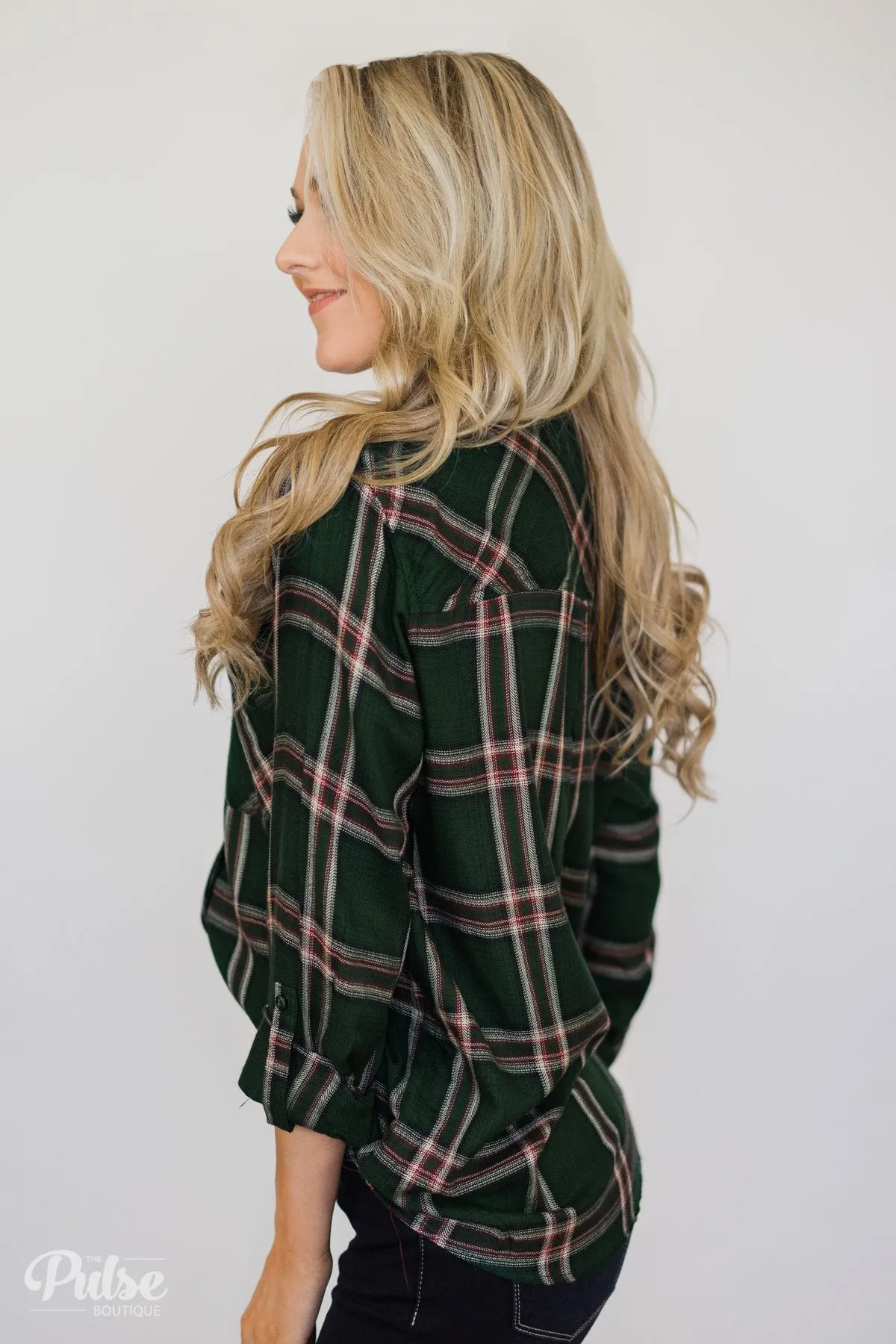 All Seasons Plaid Top- Hunter Green