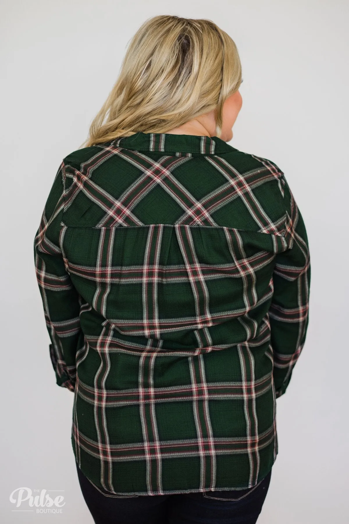 All Seasons Plaid Top- Hunter Green