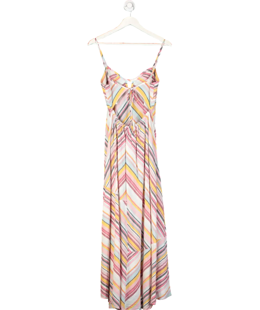 Anthropologie Pink Striped Maxi Dress UK S