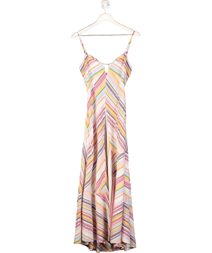 Anthropologie Pink Striped Maxi Dress UK S