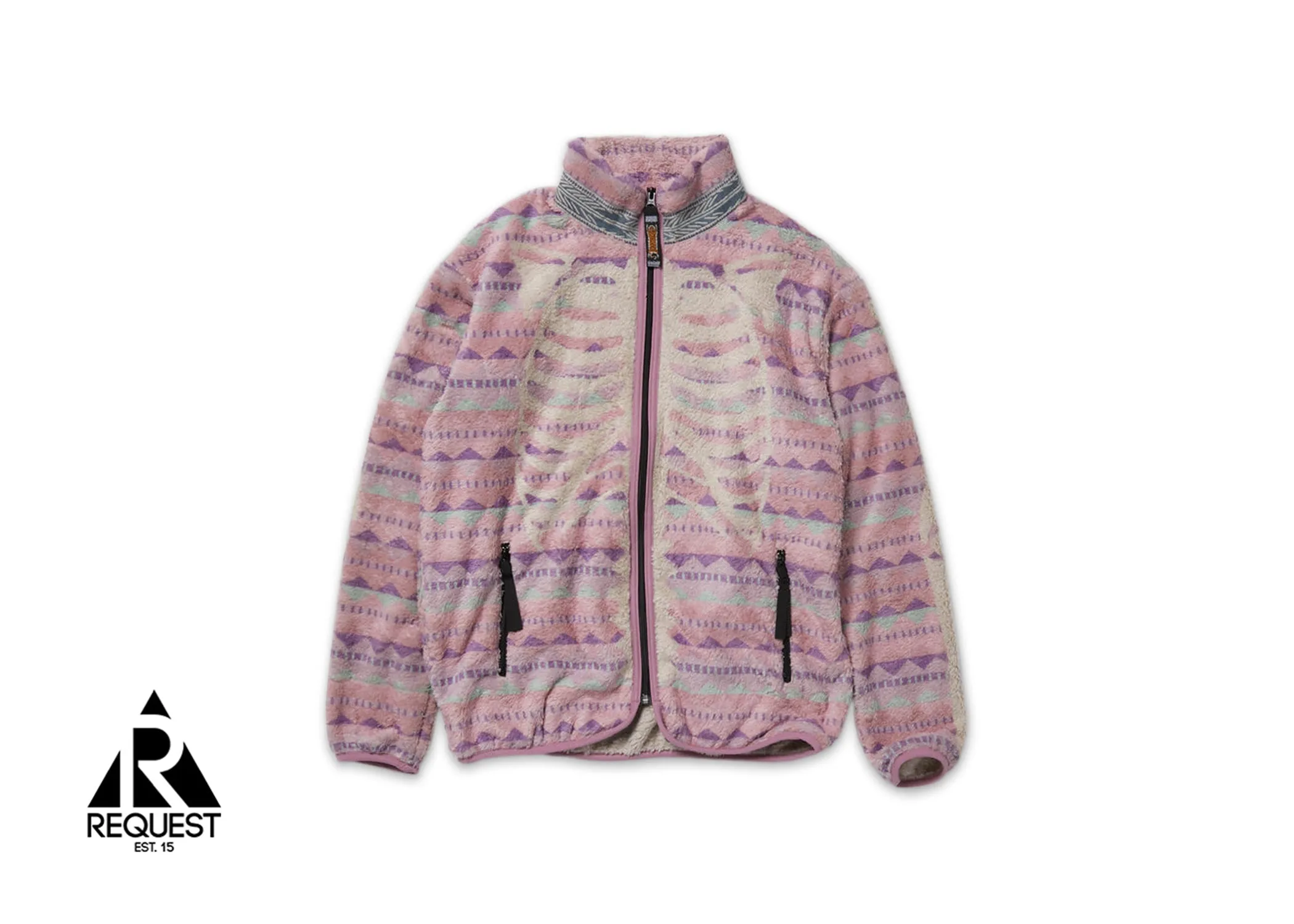 Ashland Bone & Stripe Fleece Jacket "Pink"
