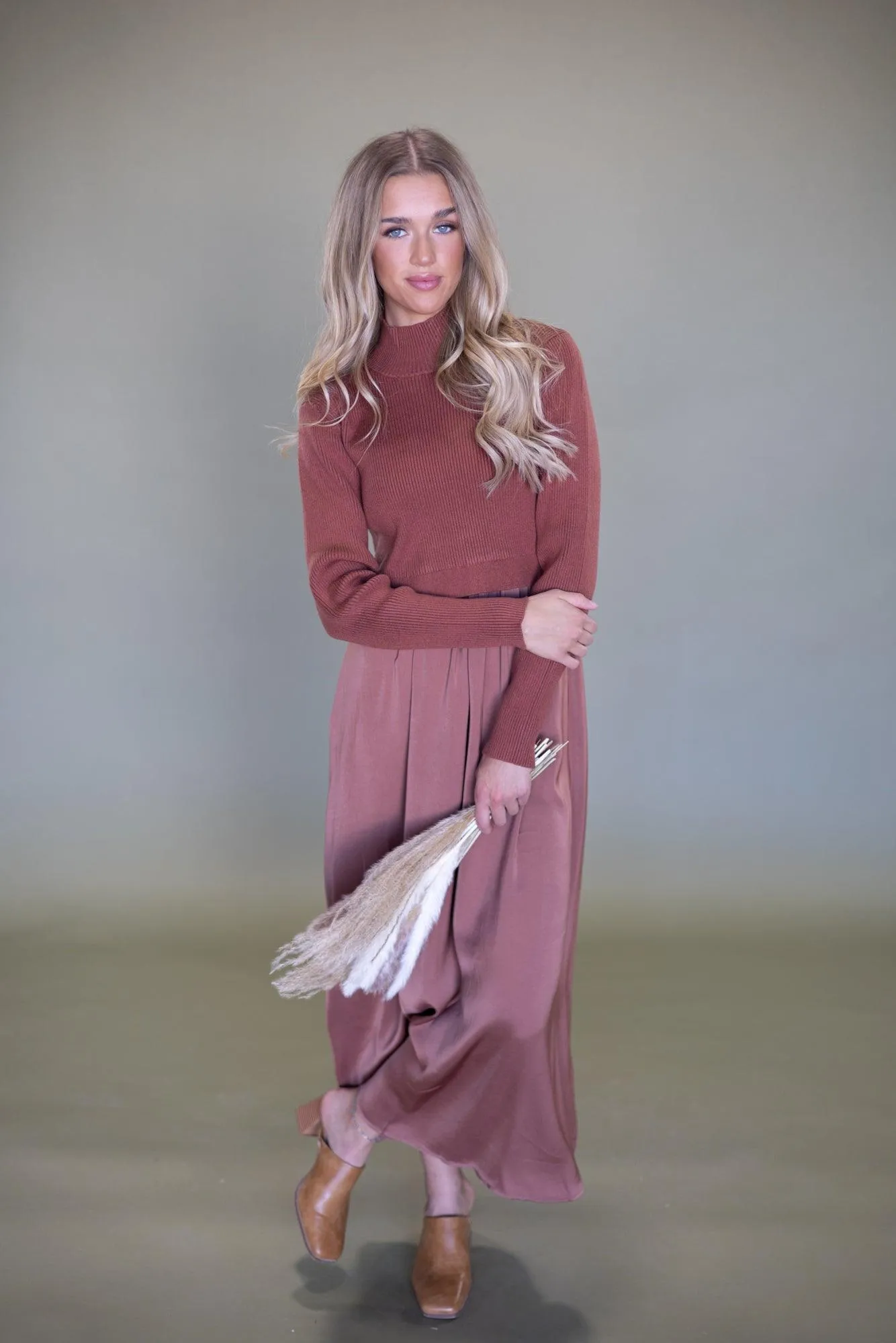 Autumn Brown Sweater Dress