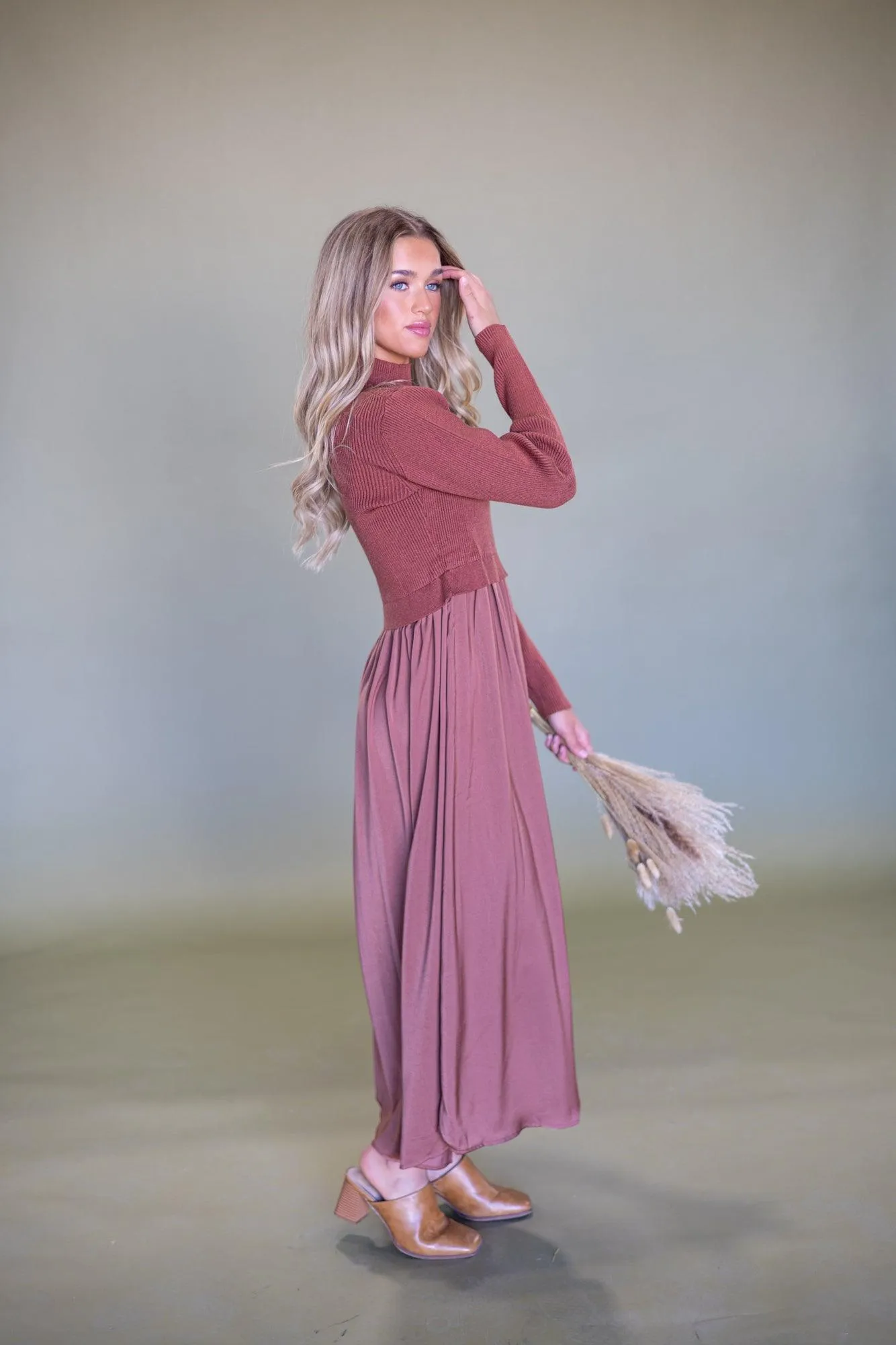 Autumn Brown Sweater Dress