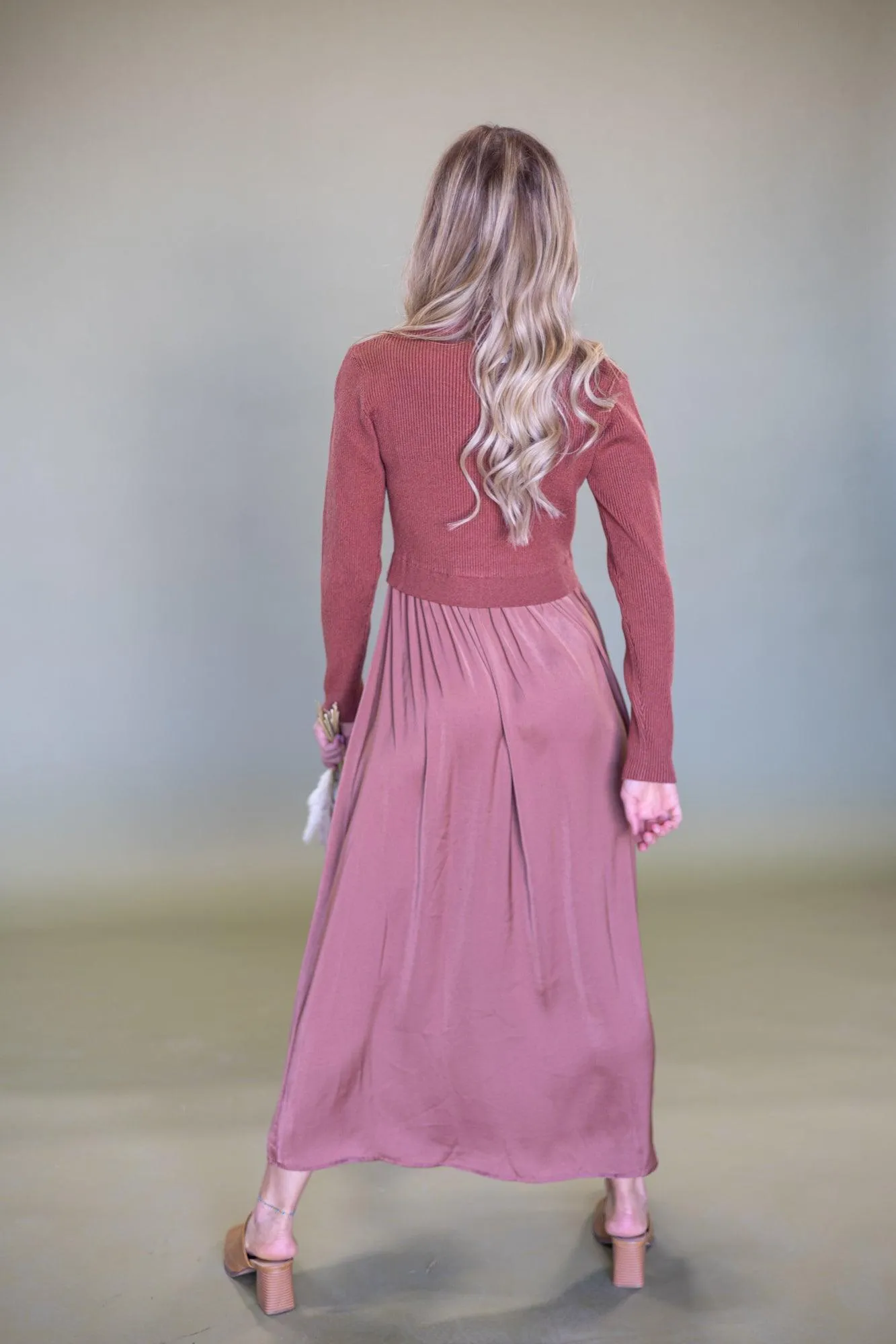 Autumn Brown Sweater Dress