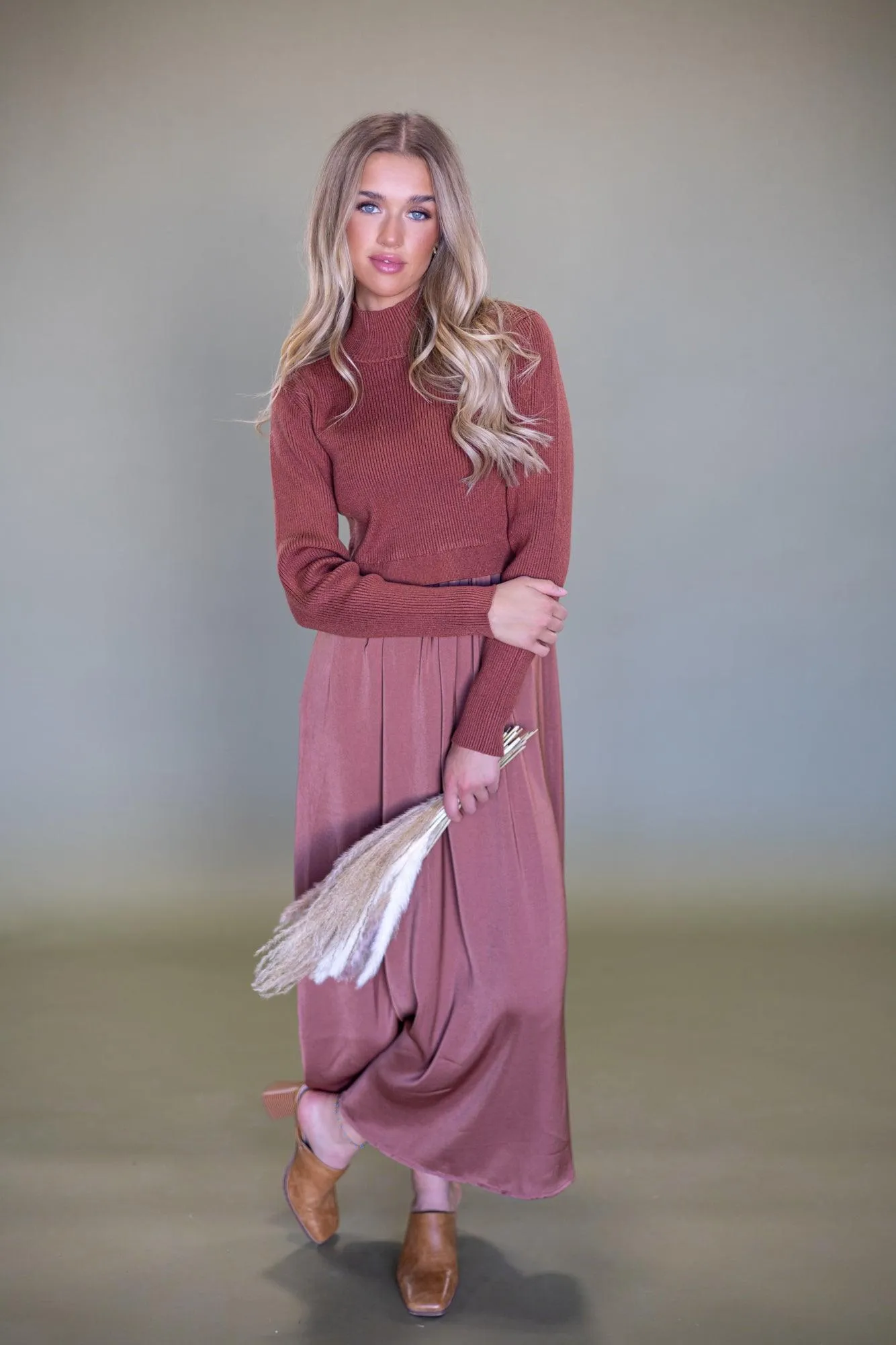 Autumn Brown Sweater Dress