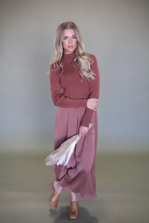Autumn Brown Sweater Dress