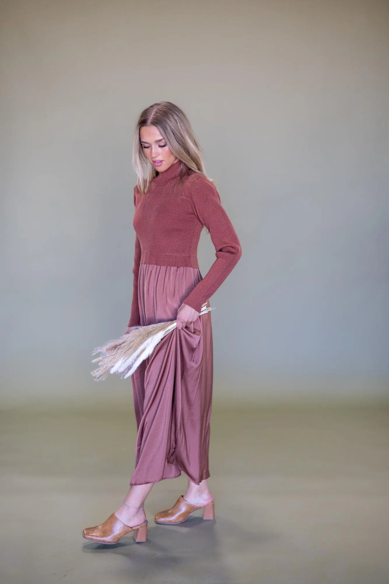 Autumn Brown Sweater Dress
