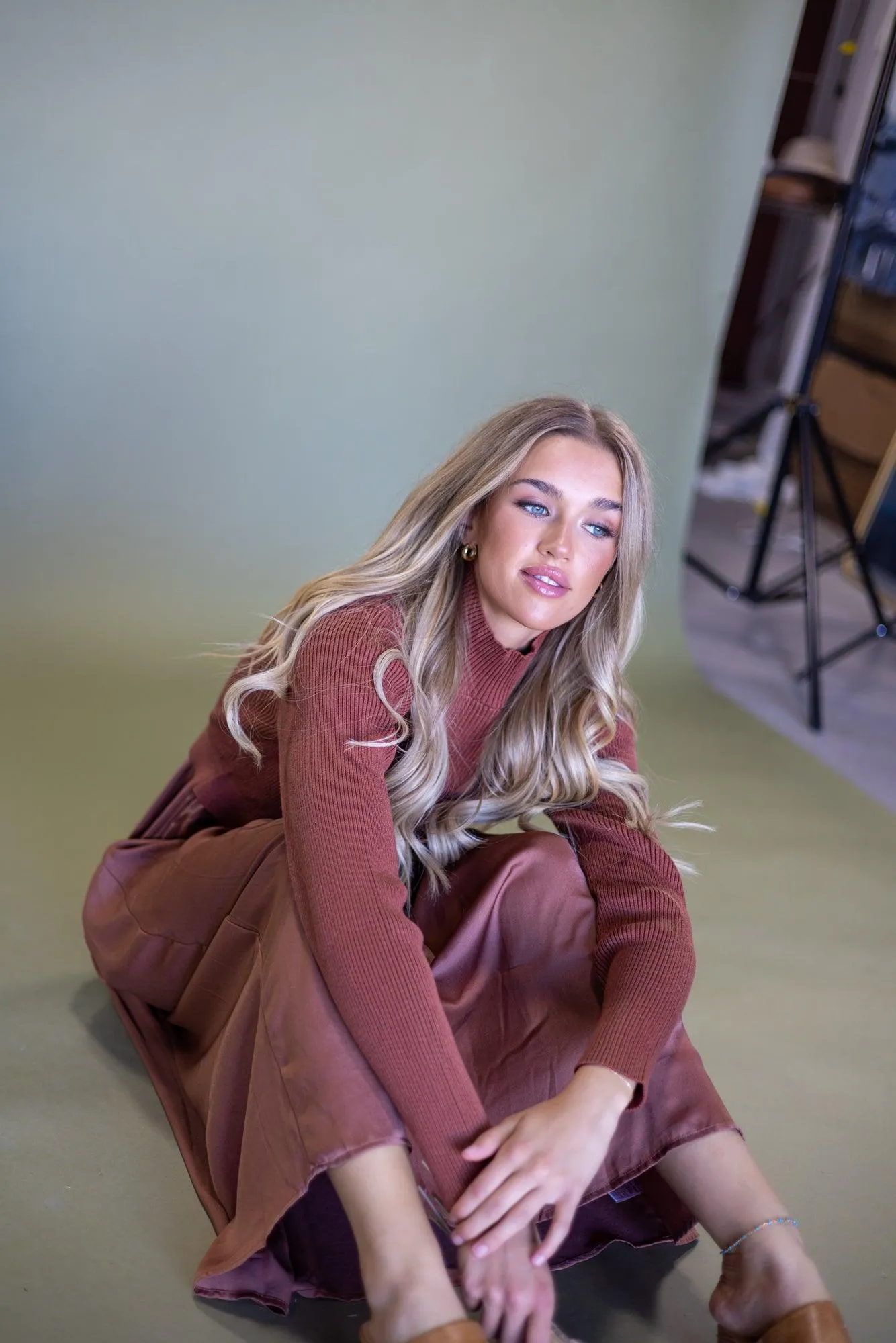 Autumn Brown Sweater Dress