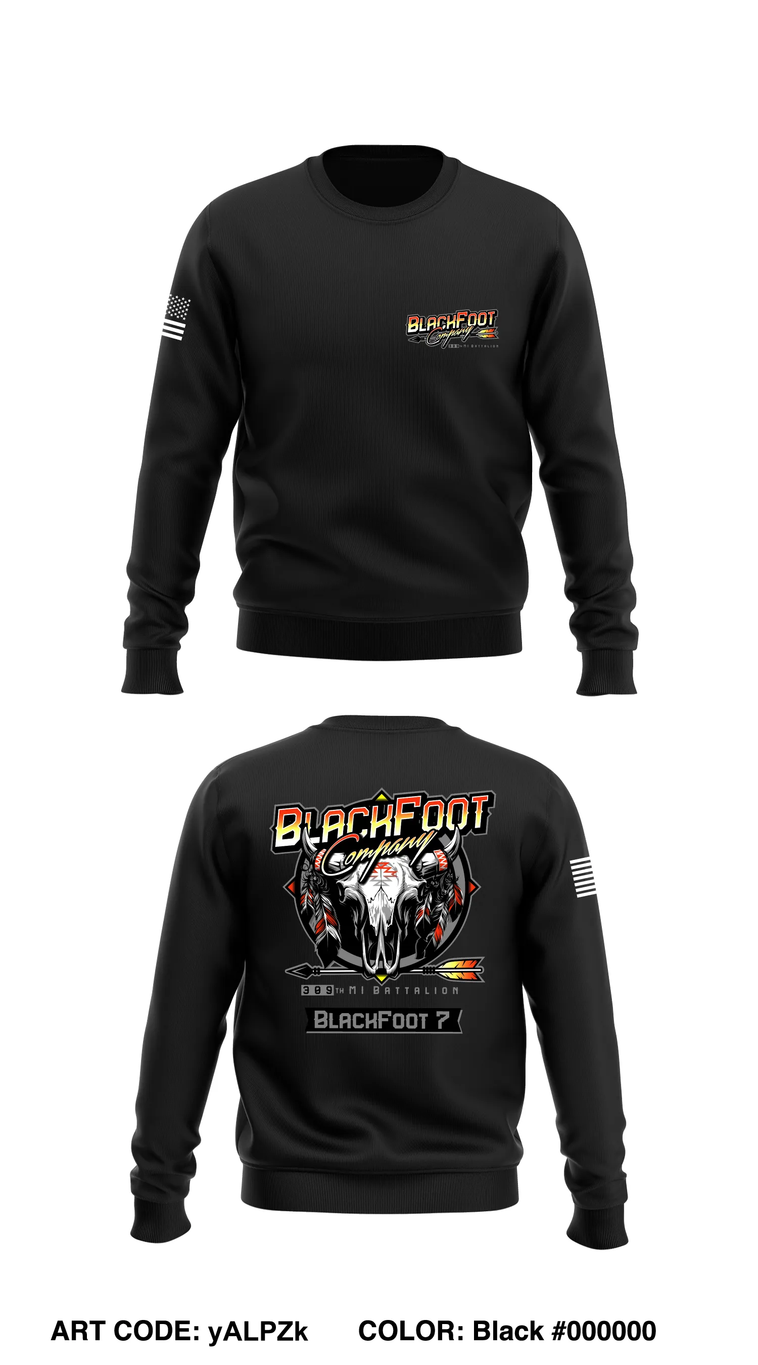 B Co 309th MI BN Core Men's Crewneck Performance Sweatshirt - yALPZk
