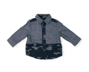 BABY BOY SIZE 12 MONTHS - JOE FRESH, Soft Long-sleeve Dress Shirt EUC B34