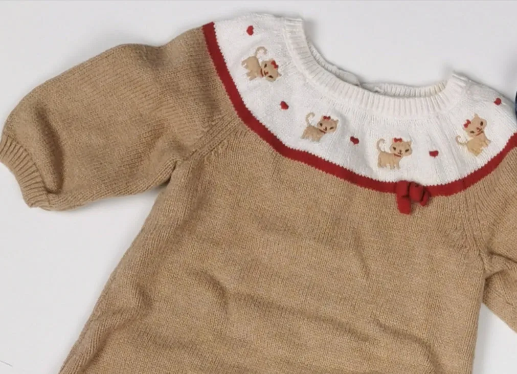 BABY GIRL SIZE 0/3 MONTHS - GYMBOREE Knit Sweater Dress VGUC B38