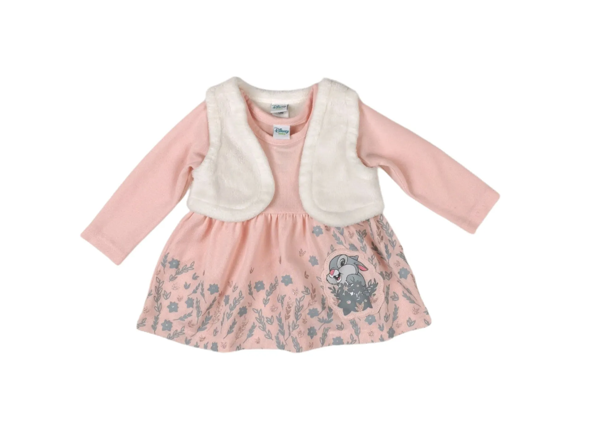 BABY GIRL SIZE 12 MONTHS - DISNEY Baby, 2 Piece Matching Sweater Dress Set EUC B24
