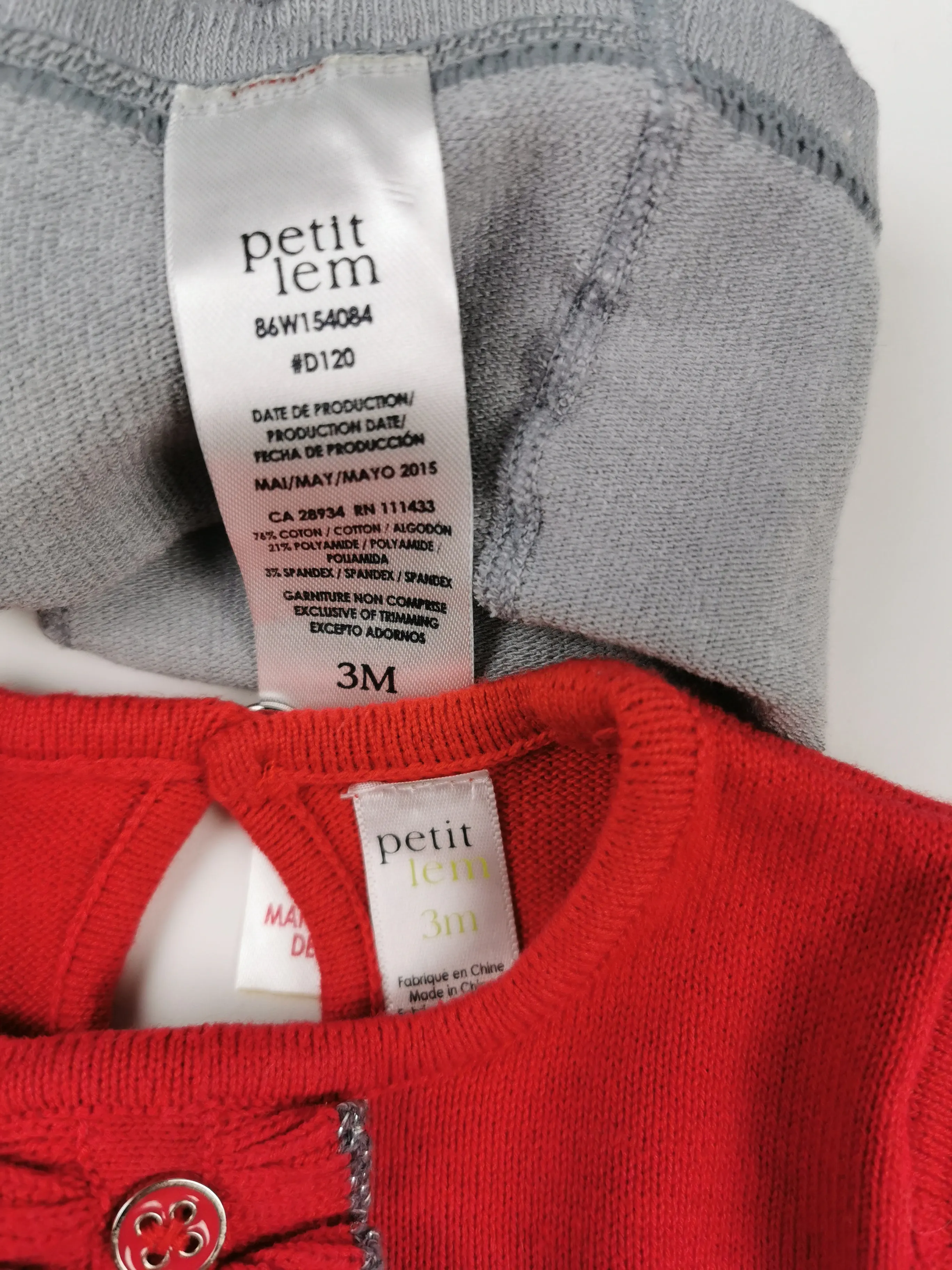 BABY GIRL SIZE 3 MONTHS - PETIT LEM, 2 Piece Matching Sweater Dress   Leggings Set EUC B24