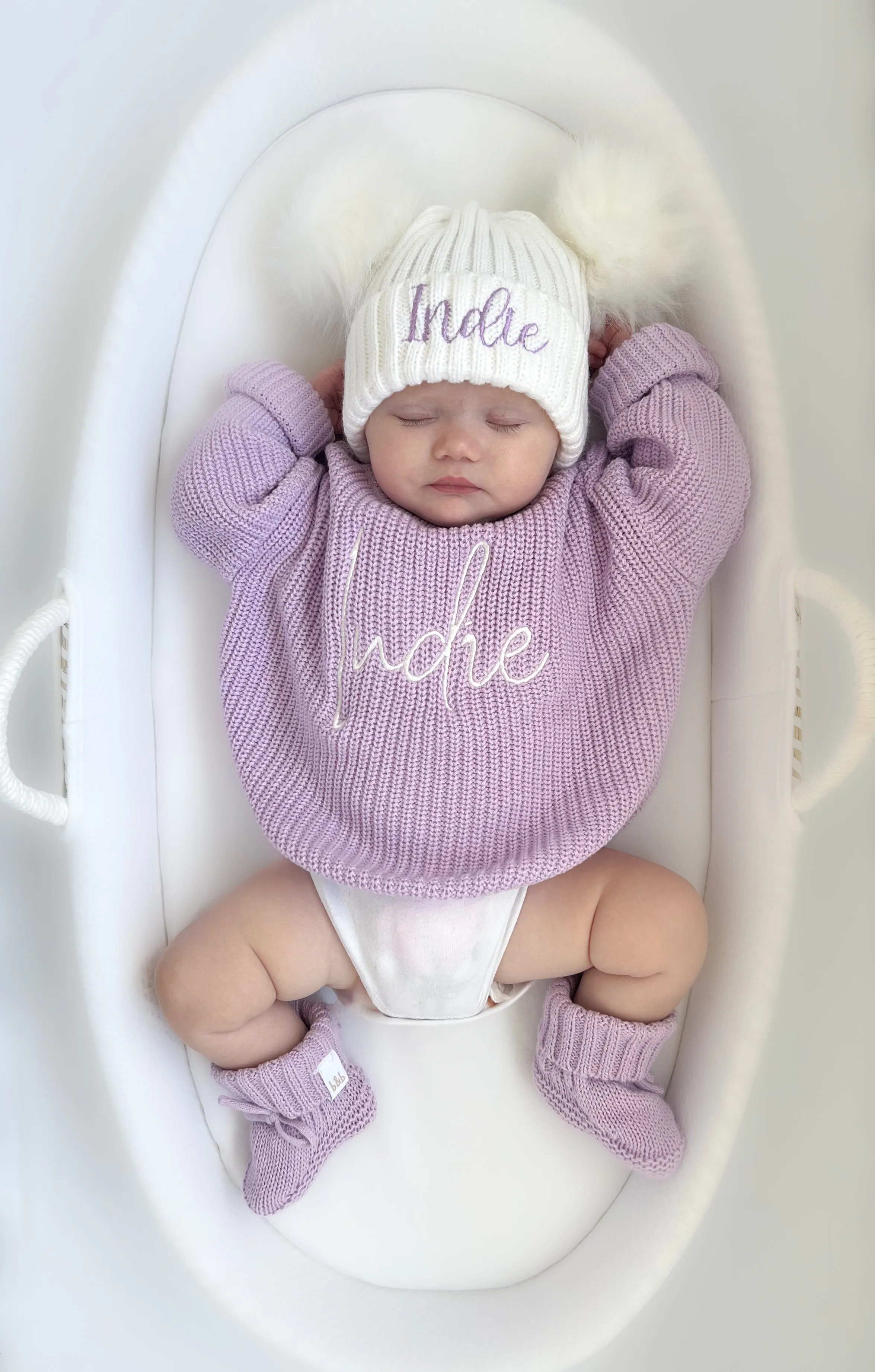 Baby Personalised Double Pom Hat