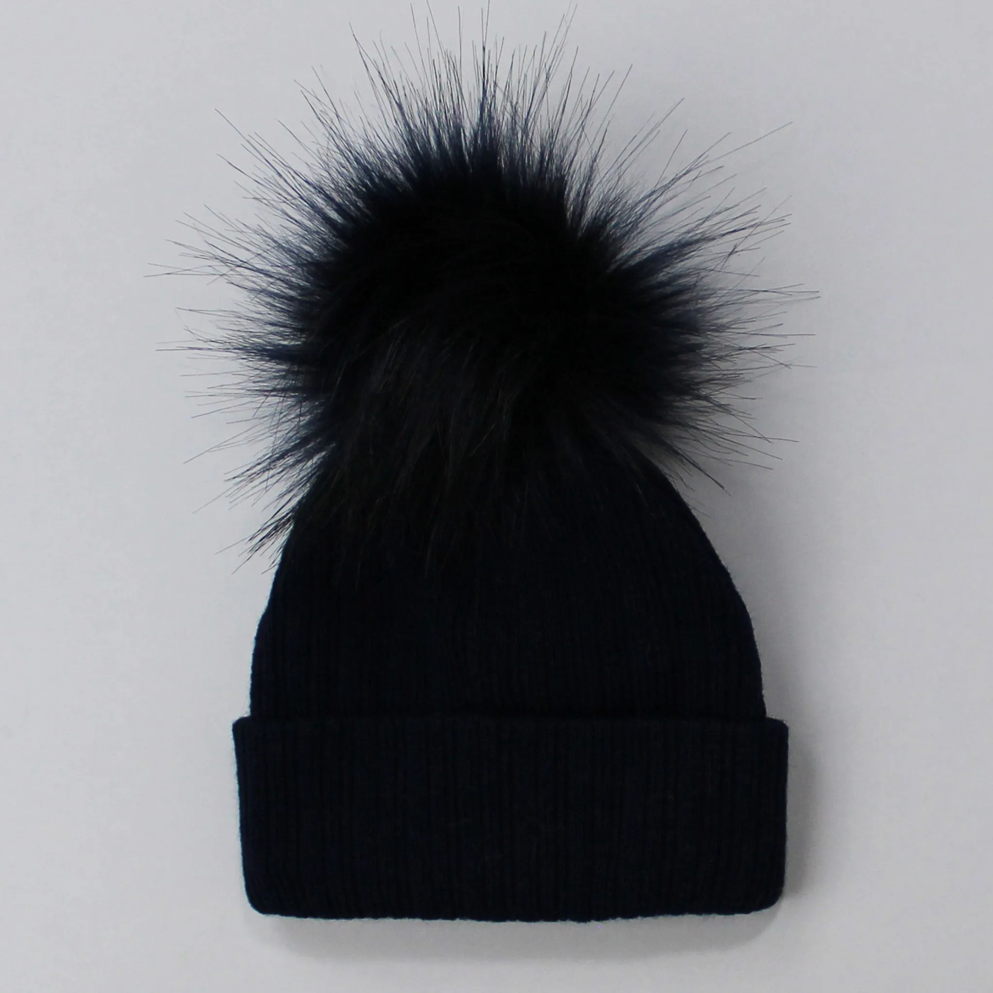 Baby Pom Hat - Navy Blue Unisex Hat