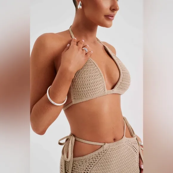 BABYBOO JIA MAXI SKIRT AND TOP- BEIGE SIZE S