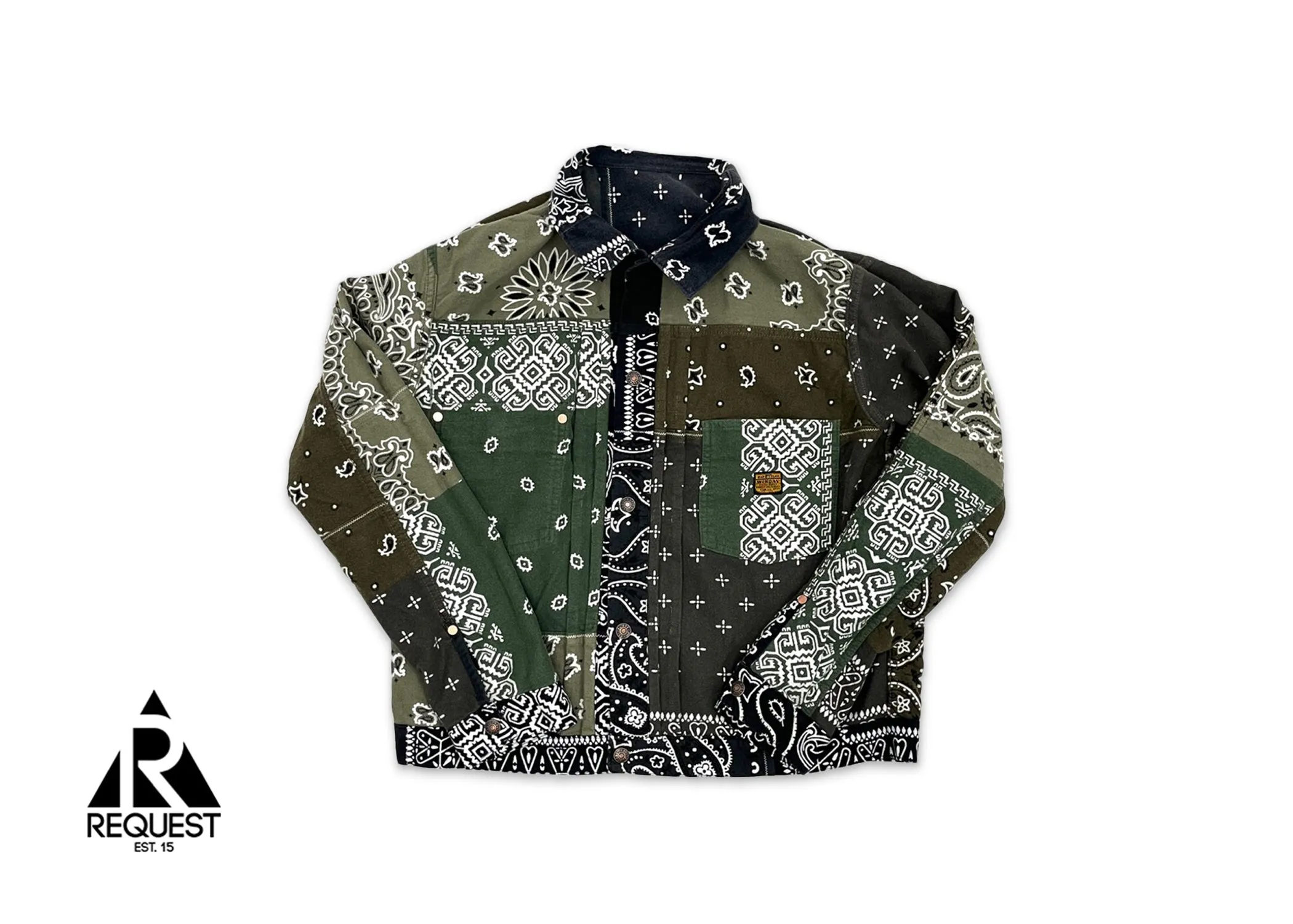 Bandana Reversible Flannel Jacket "Black/Olive"