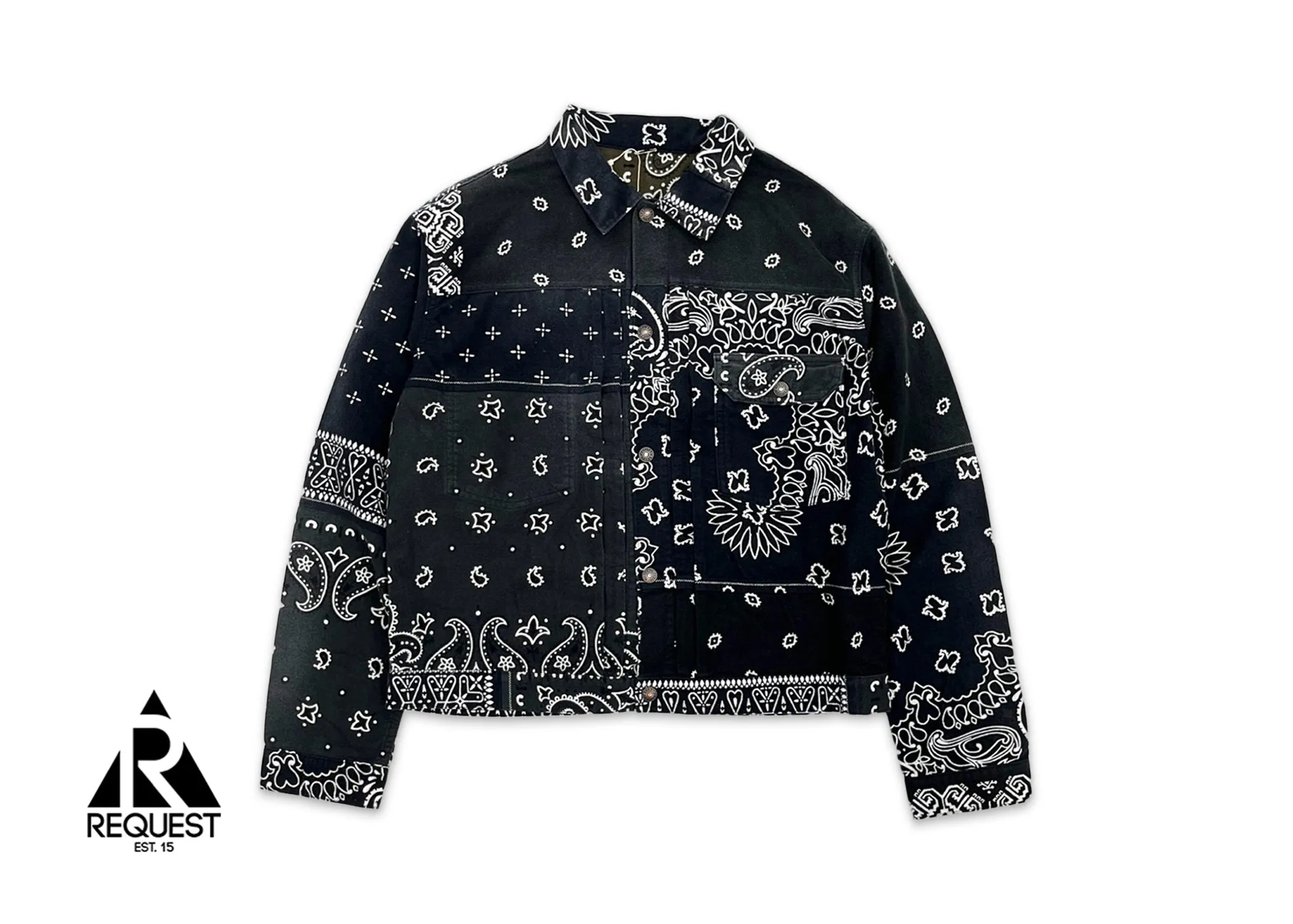 Bandana Reversible Flannel Jacket "Black/Olive"