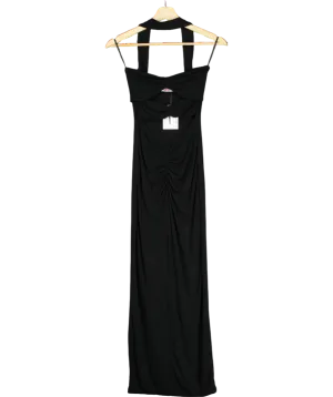 Bayse Black Sleeveless Cut Out Hlater Neck Front Detail Maxi Dress UK XS