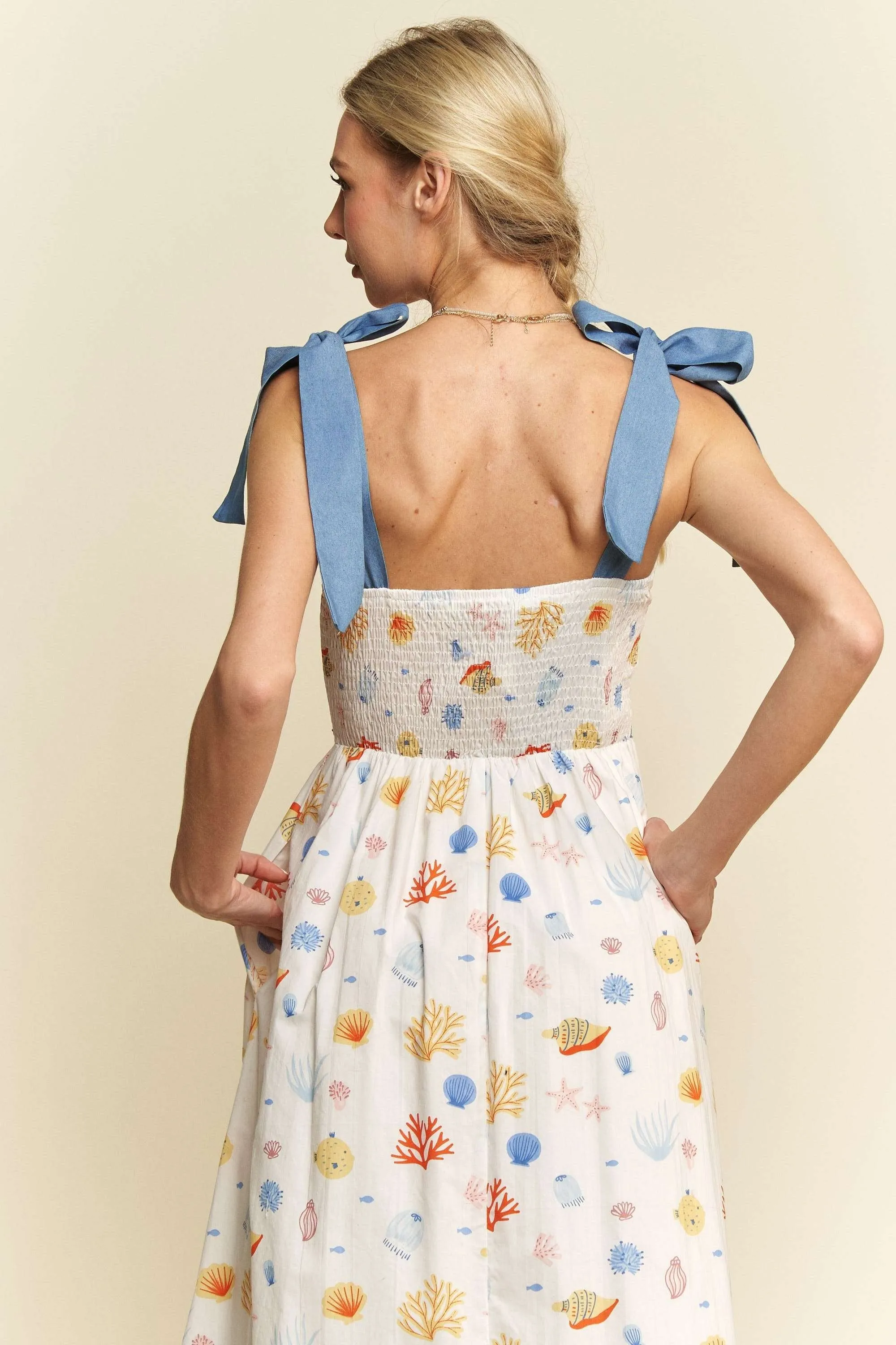 Beach Print Maxi Dress