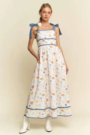 Beach Print Maxi Dress