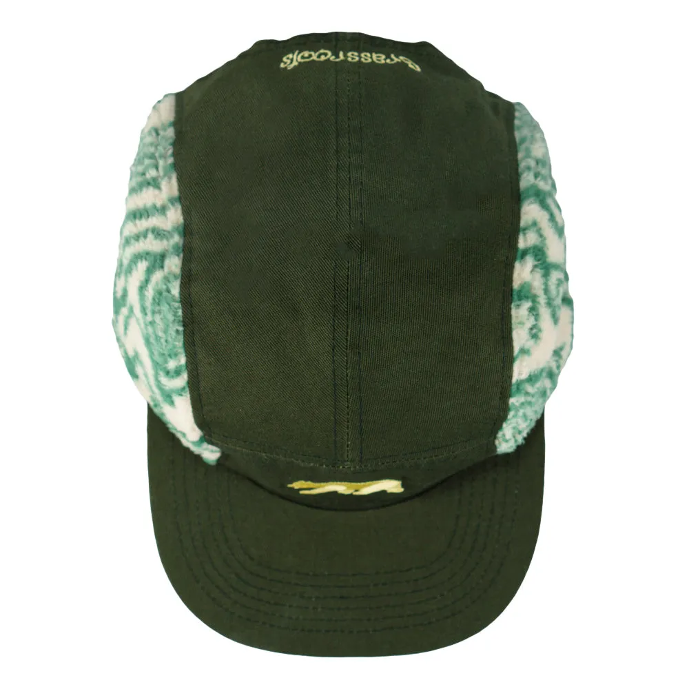 Bear Collection Green Fur 5 Panel Hat