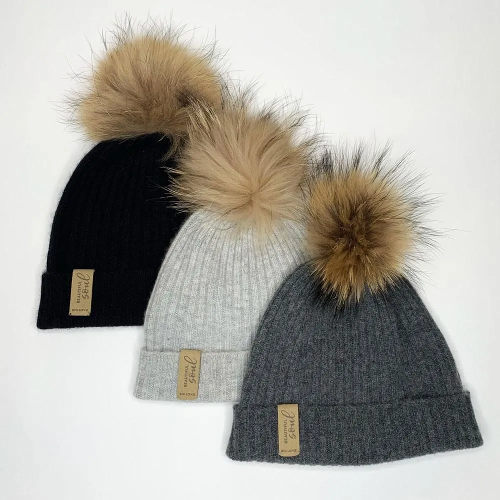 BEAUTIFUL SOUL CASHMERE HAT | BLACK