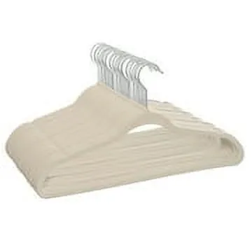Better Homes & Gardens Non-Slip Velvet Adult Clothing Hangers, Beige, 30 Count - new