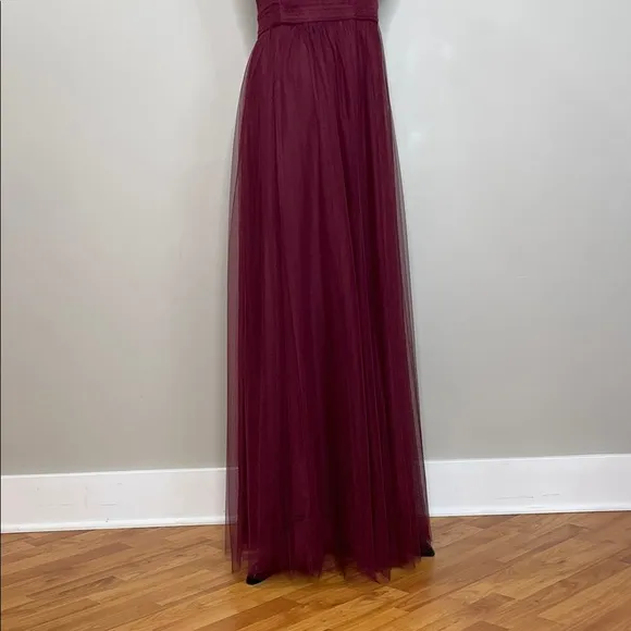 Bill Levkoff Burgundy Halter Maxi Gown Size 10