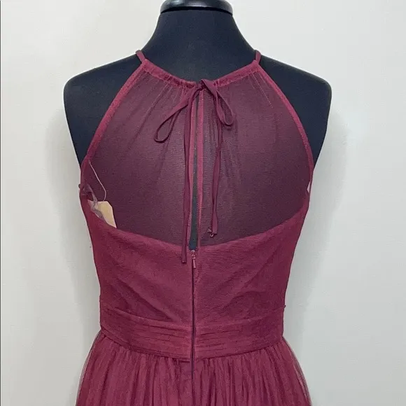 Bill Levkoff Burgundy Halter Maxi Gown Size 10