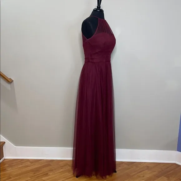 Bill Levkoff Burgundy Halter Maxi Gown Size 10